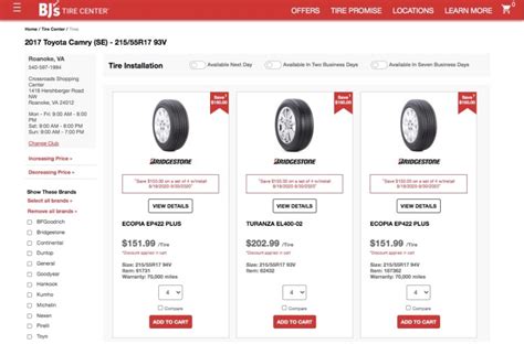 bjs tire|bj's tires prices and sizes.